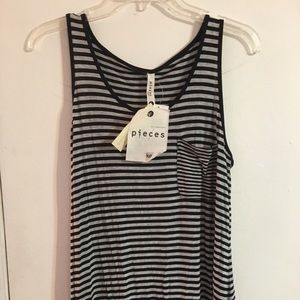 Kensie striped maxi dress- black, grey- Small